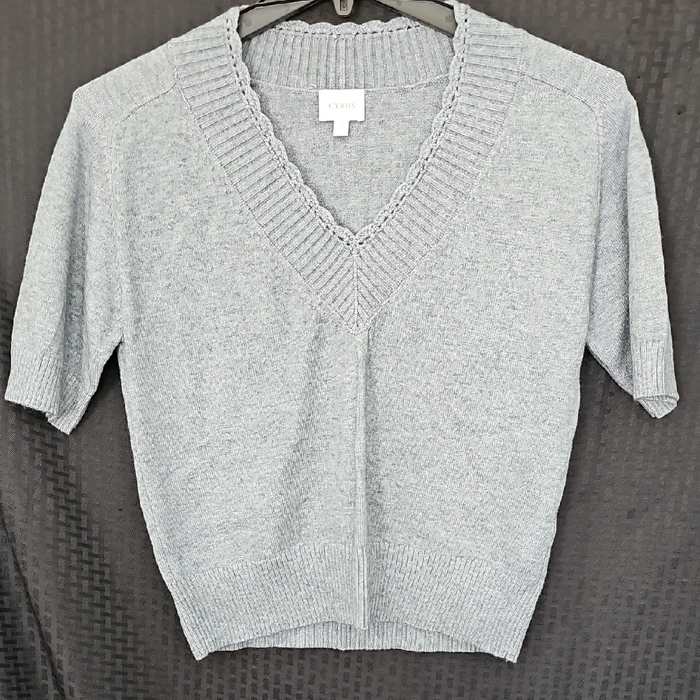 Cyrus Light Gray V-Neck Sweater